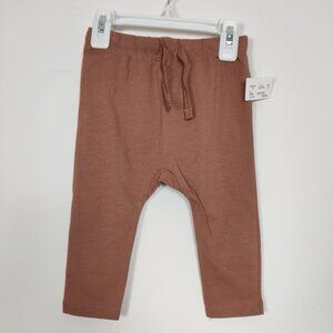H&M Baby's Cotton Leggings NEW Size 6 9 M Tan Brown Adjustable Waist Lightweight